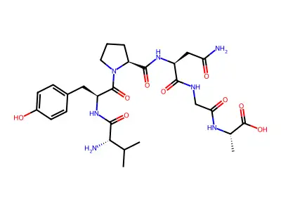 Valyl-tyrosyl-prolyl-asparaginyl-glycyl-alanine structure