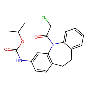 isopropyl (5-(2-chloroacetyl)-10,11-dihydro-5H-dibenzo[b,f]azepin-3-yl)carbamate structure