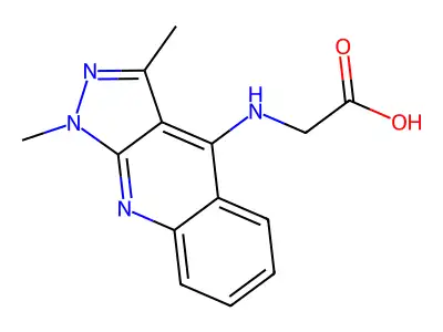 Glycine, N-(1,3-dimethyl-1H-pyrazolo[3,4-b]quinolin-4-yl)- structure