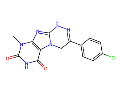 3-(4-Chlorophenyl)-9-methyl-1,4-dihydropurino[8,7-c][1,2,4]triazine-6,8-dione structure