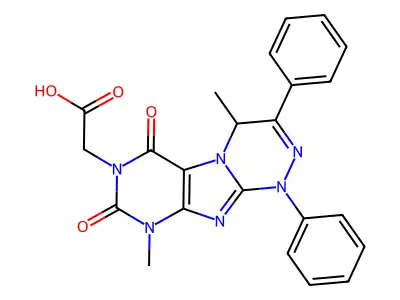 (1,2,4)Triazino(3,4-f)purine-7(4H)-acetic acid, 1,6,8,9-tetrahydro-4,9-dimethyl-6,8-dioxo-1,3-diphenyl- structure