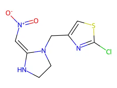 Thiazole, 2-chloro-4-((2-(nitromethylene)-1-imidazolidinyl)methyl)- structure