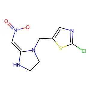 2-Chloro-5-((2-(nitromethylene)-1-imidazolidinyl)methyl)thiazole structure