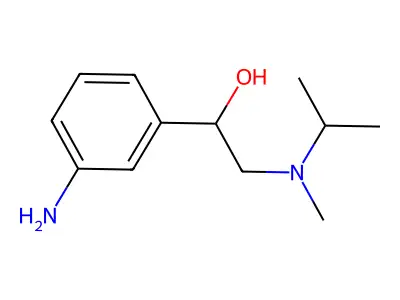 Benzyl alcohol, m-amino-alpha-((isopropylmethylamino)methyl)- structure