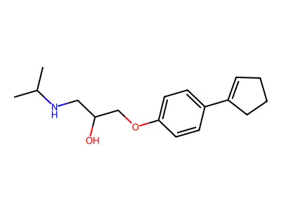 2-Propanol, 1-(4-(1-cyclopenten-1-yl)phenoxy)-3-((1-methylethyl)amino)- structure