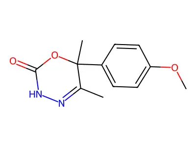 2H-1,3,4-Oxadiazin-2-one, 3,6-dihydro-5,6-dimethyl-6-(p-methoxyphenyl)- structure