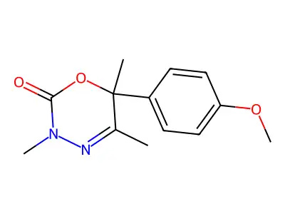 2H-1,3,4-Oxadiazin-2-one, 3,6-dihydro-6-(4-methoxyphenyl)-3,5,6-trimethyl- structure