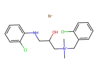 Benzenemethanaminium, 2-chloro-N-(3-((2-chlorophenyl)amino)-2-hydroxypropyl)-N,N-dimethyl-, bromide, (+-)- structure