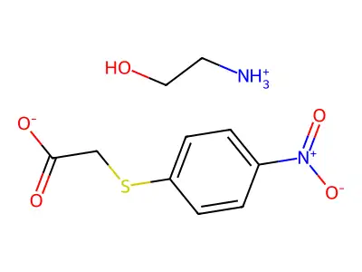 Acetic acid, ((4-nitrophenyl)thio)-, compd. with 2-aminoethanol (1:1) structure