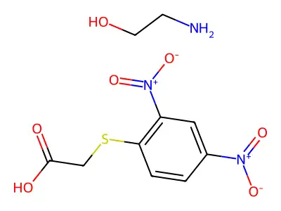 Acetic acid, ((2,4-dinitrophenyl)thio)-, compd. with 2-aminoethanol (1:1) structure