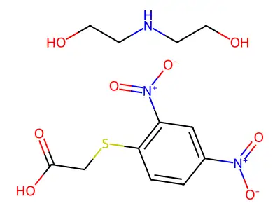 Acetic acid, ((2,4-dinitrophenyl)thio)-, compd. with 2,2'-iminobisethanol (1:1) structure