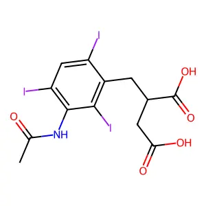 Succinic acid, 2-(3-acetamido-2,4,6-triodobenzyl)- structure