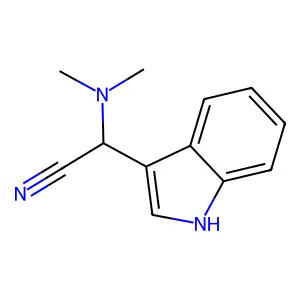 2-(dimethylamino)-2-(1H-indol-3-yl)acetonitrile structure