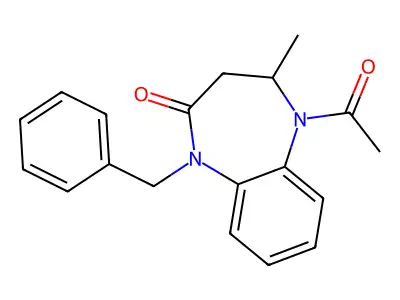 5-Acetyl-1-benzyl-4-methyl-1,3,4,5-tetrahydro-2H-1,5-benzodiazepin-2-one structure