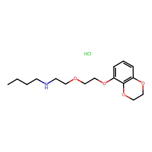 Butylamine, N-(2-(2-((1,4-benzodioxan-5-yl)oxy)ethoxy)ethyl)-, hydrochloride structure
