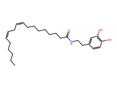 9,12-Octadecadienamide,N-[2-(3,4-dihydroxyphenyl)ethyl]-, (9Z,12Z)- structure