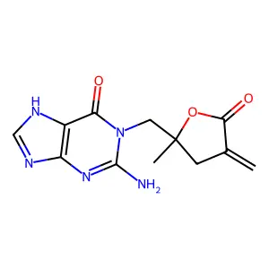 1-((2-Methyl-5-methylene-5-oxotetrahydrofuran-2-yl)methyl)guanine structure