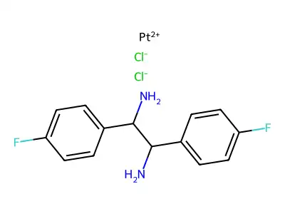 (1,2-Bis(4-fluorophenyl)ethylenediamine)dichloroplatinum(II) structure