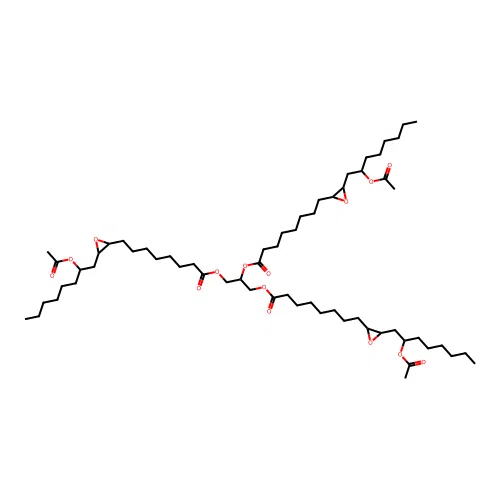 Propane-1,2,3-triyl tris[3-(2-acetoxyoctyl)oxiran-2-octanoate] structure