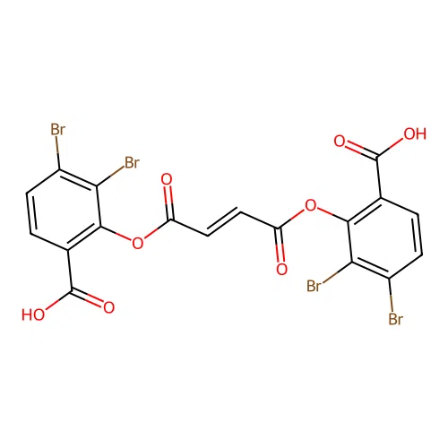 Bis(2,3-dibromosalicyl)fumarate structure