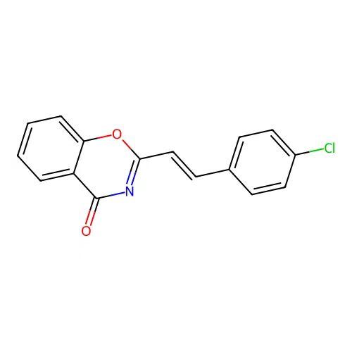 2-[(E)-2-(4-chlorophenyl)ethenyl]-1,3-benzoxazin-4-one structure