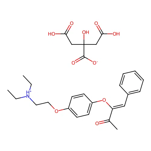(Z)-3-(4-(2-(Diethylamino)ethoxy)phenoxy)-4-phenyl-3-buten-2-one citrate structure