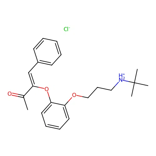 3-Buten-2-one, 3-(2-(3-((1,1-dimethylethyl)amino)propoxy)phenoxy)-4-phenyl-, hydrochloride, (Z)- structure