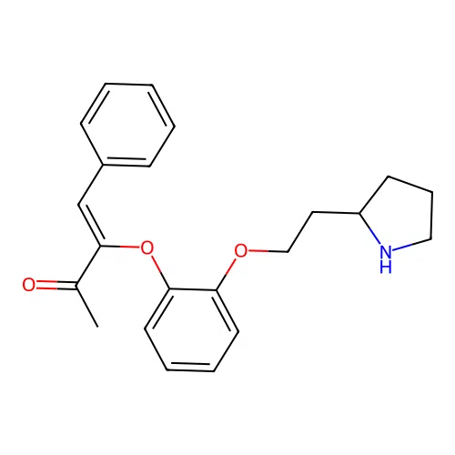 3-Buten-2-one, 4-phenyl-3-(2-(2-(1-pyrrolidinyl)ethoxy)phenoxy)-, (Z)- structure