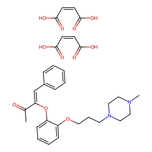 3-Buten-2-one, 3-(2-(3-(4-methyl-1-piperazinyl)propoxy)phenoxy)-4-phenyl-, maleate (1:2), (Z)- structure