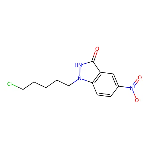 1-(5-chloropentyl)-5-nitro-1H-indazol-3-ol structure