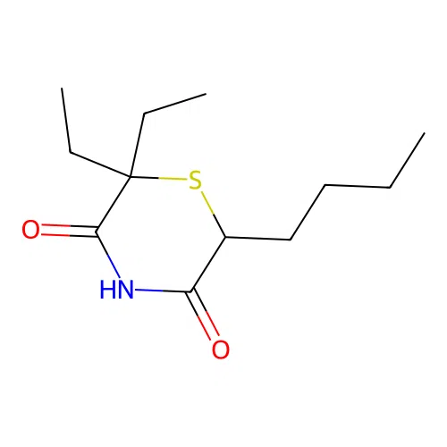 6-Butyl-2,2-diethylthiomorpholine-3,5-dione structure