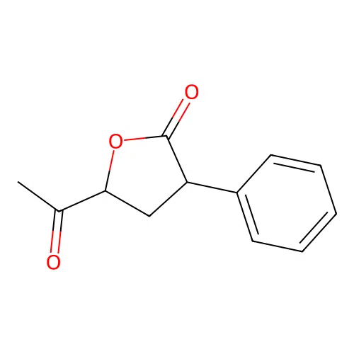 5-acetyl-3-phenyldihydrofuran-2(3H)-one structure
