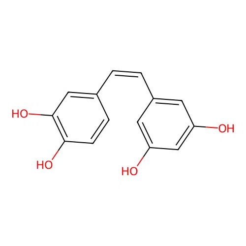 4-((Z)-2-(3,5-Dihydroxyphenyl)Ethenyl)Benzene-1,2-Diol structure