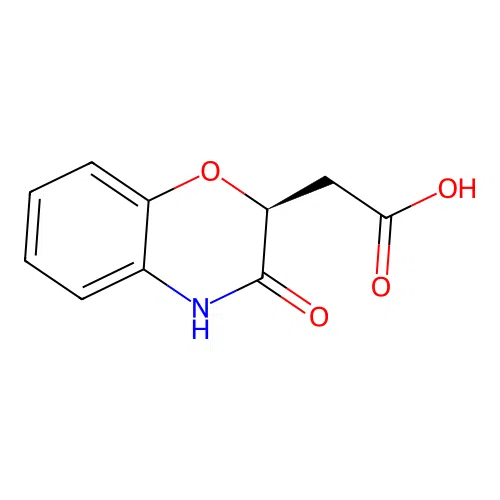 2-[(2S)-3-oxo-4H-1,4-benzoxazin-2-yl]acetic acid structure