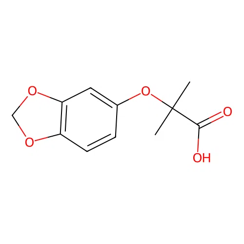 2-(1,3-Benzodioxol-5-yloxy)-2-methylpropanoic acid structure