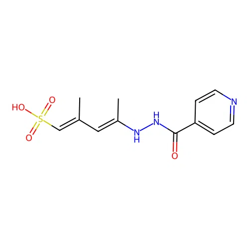 (1E,3E)-2-methyl-4-(2-(pyridine-4-carbonyl)hydrazinyl)penta-1,3-diene-1-sulfonic Acid structure