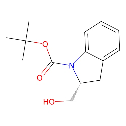 tert-butyl (2R)-2-(hydroxymethyl)-2,3-dihydro-1H-indole-1-carboxylate structure