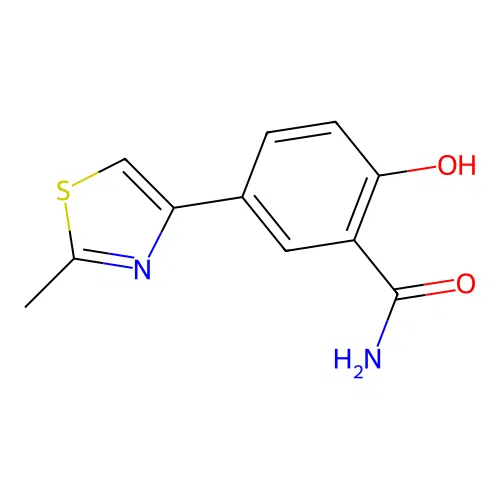 2-Hydroxy-5-(2-methyl-1,3-thiazol-4-yl)benzamide structure