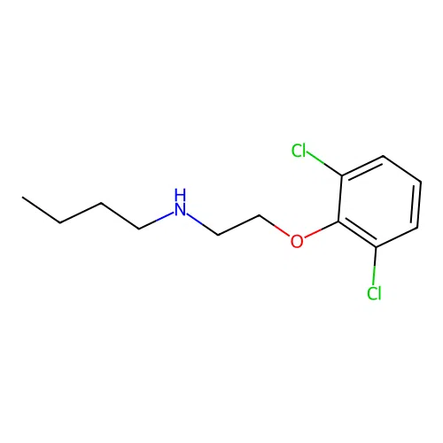 N-[2-(2,6-dichlorophenoxy)ethyl]-1-butanamine oxalate structure