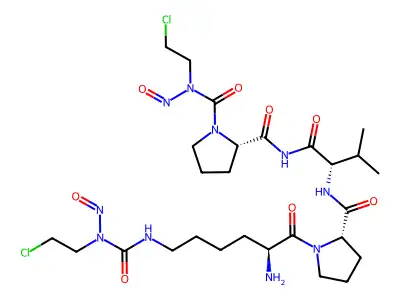 L-Valinamide, 1-(((2-chloroethyl)nitrosoamino)carbonyl)-L-prolyl-N(sup 6)-(((2-chloroethyl)nitrosoamino)carbonyl)-L-lysyl-L-prolyl- structure