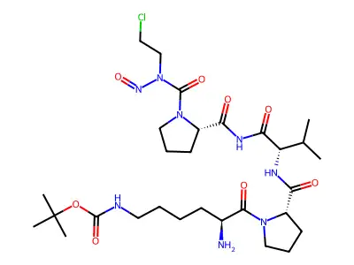 L-Valinamide, 1-(((2-chloroethyl)nitrosoamino)carbonyl)-L-prolyl-N(sup 6)-((1,1-dimethylethoxy)carbonyl)-L-lysyl-L-prolyl- structure