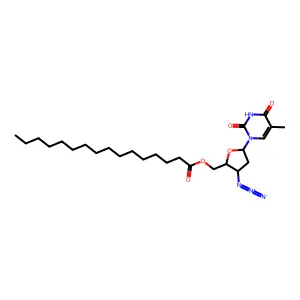 Thymidine, 3'-azido-3'-deoxy-, 5'-hexadecanoate structure