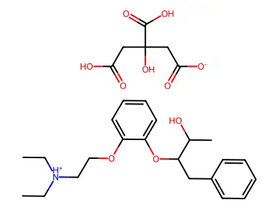 2-Butanol, 3-(2-(2-(diethylamino)ethoxy)phenoxy)-4-phenyl-, citrate (salt) (1:1) structure
