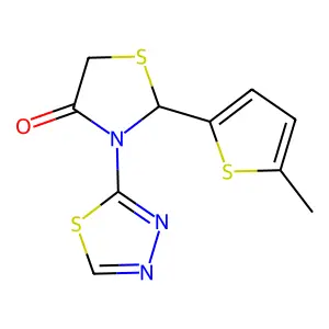 4-Thiazolidinone, 2-(5-methyl-2-thienyl)-3-(1,3,4-thiadiazol-2-yl)- structure