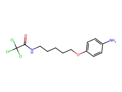 ACETAMIDE, N-(5-(p-AMINOPHENOXY)PENTYL)-2,2,2-TRICHLORO- structure