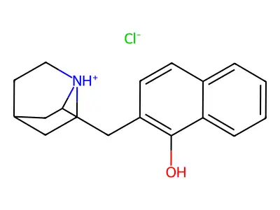 1-Naphthalenol, 2-(1-azabicyclo(2.2.2)oct-2-ylmethyl)-, hydrochloride structure