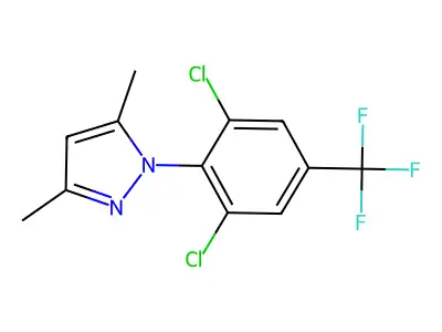 1H-Pyrazole, 1-[2,6-dichloro-4-(trifluoromethyl)phenyl]-3,5-dimethyl- structure