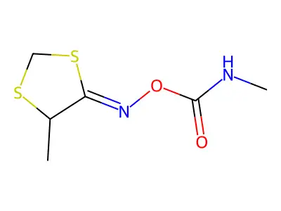 [(5-methyl-1,3-dithiolan-4-ylidene)amino] N-methylcarbamate structure