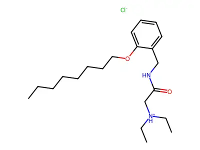 Acetamide, 2-(diethylamino)-N-(o-(octyloxy)benzyl)-, hydrochloride structure