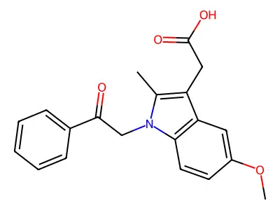 1H-Indole-3-acetic acid, 5-methoxy-2-methyl-1-(2-oxo-2-phenylethyl)- structure